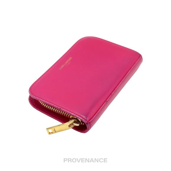 🔴 Saint Laurent Paris SLP Compact Zip Card Wallet - Pink - Picture 3 of 8